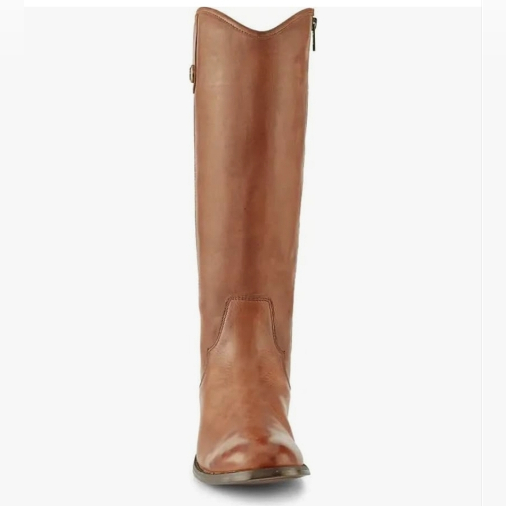 Western Chic Frye Leather Cognac Boots - Picture 3 of 16